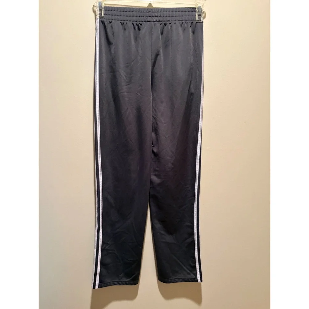 Adidas Mens Track Pants Gray White Stripe Athletic Training Joggers Large 14/16